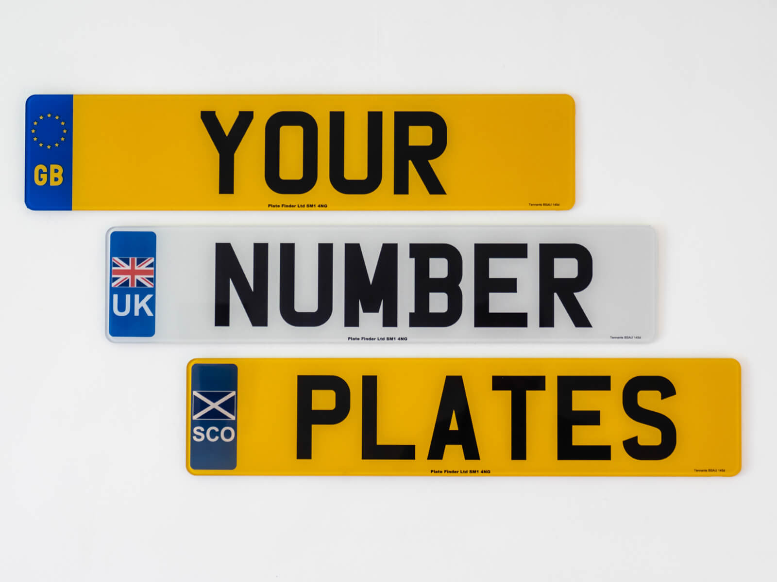 Number plates with flags
